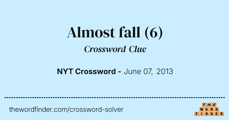 Almost fall crossword clue image
