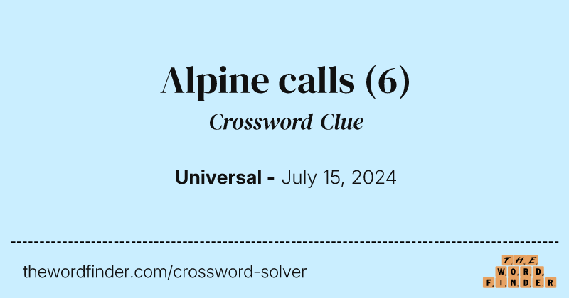 Alpine calls crossword clue image