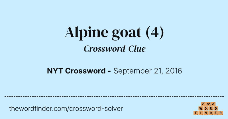 Alpine goat crossword clue image