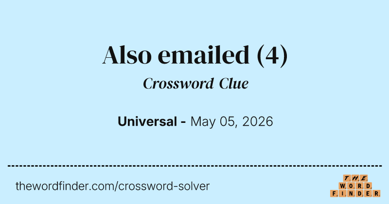 Also emailed crossword clue image