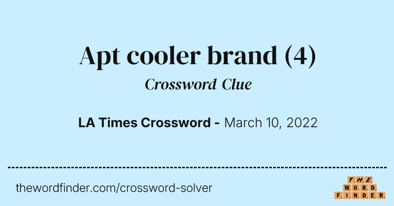 Apt cooler brand crossword clue image