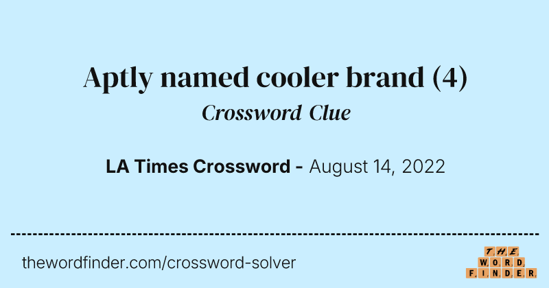 Aptly named cooler brand crossword clue image