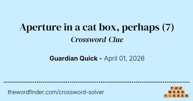 Aperture in a cat box, perhaps crossword clue image