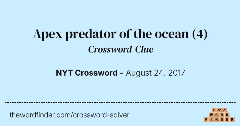 Apex predator of the ocean crossword clue image