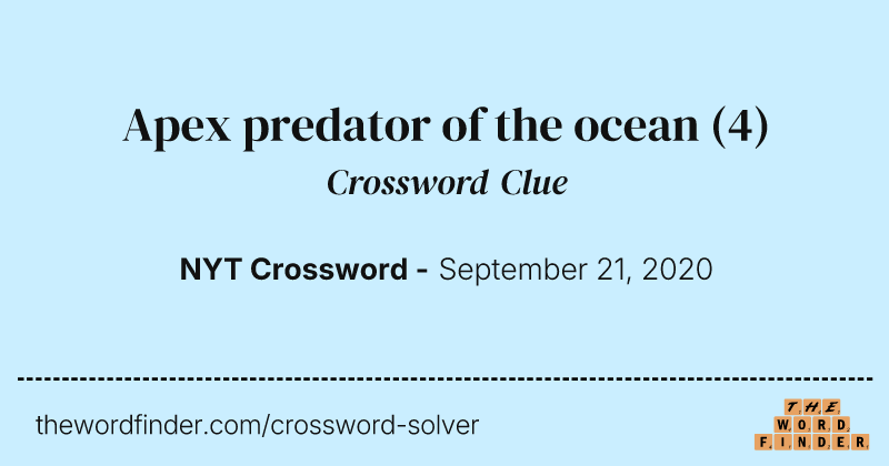 Apex predator of the ocean crossword clue image
