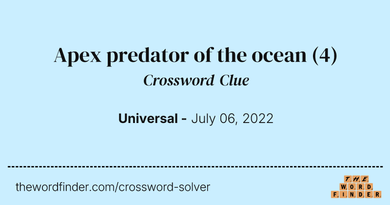 Apex predator of the ocean crossword clue image
