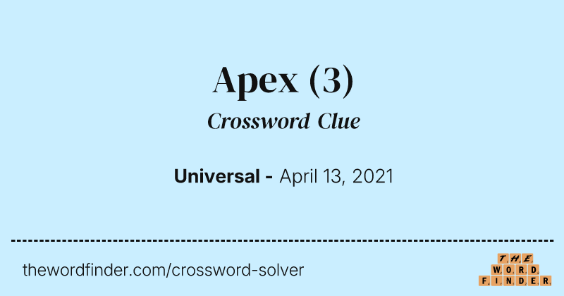 Apex crossword clue image
