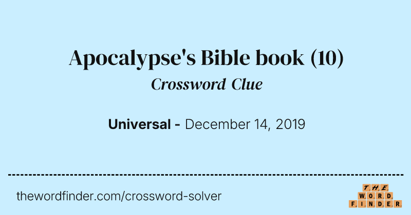Apocalypse's Bible book crossword clue image