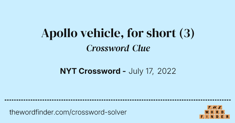 Apollo vehicle, for short crossword clue image