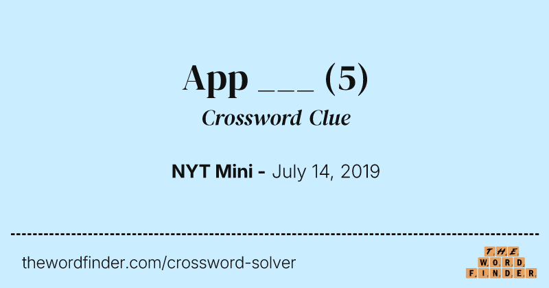 App ___ crossword clue image