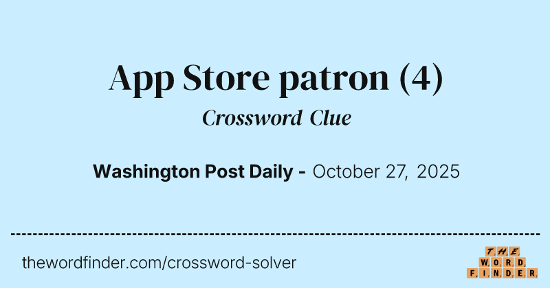App Store patron crossword clue image