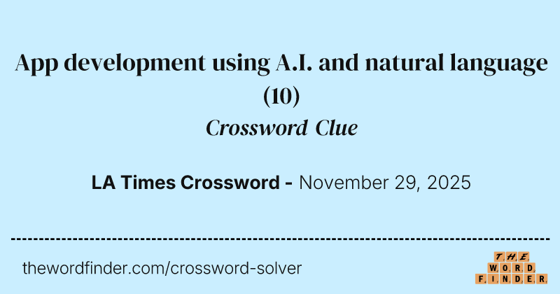 App development using A.I. and natural language crossword clue image
