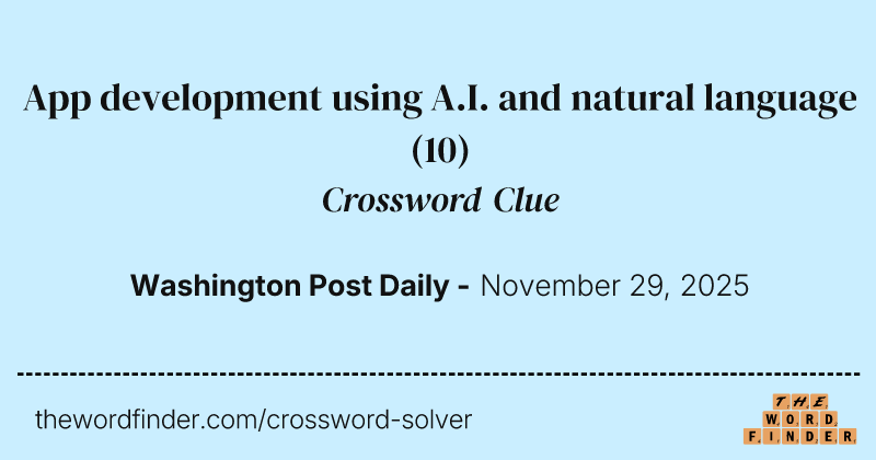 App development using A.I. and natural language crossword clue image
