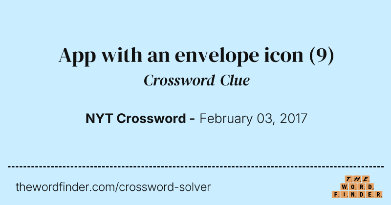 App with an envelope icon crossword clue image