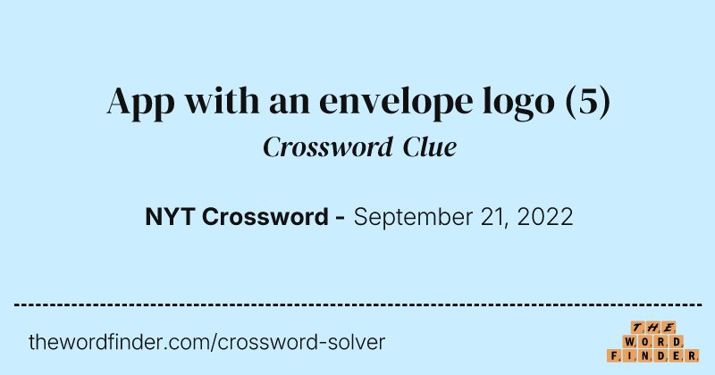 App with an envelope logo crossword clue image