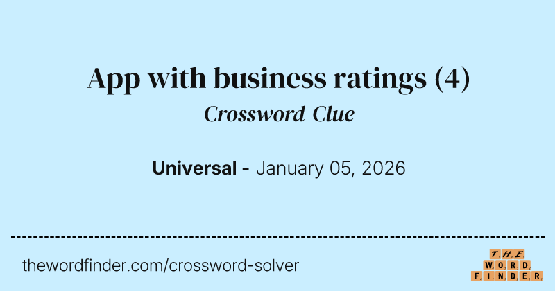App with business ratings crossword clue image