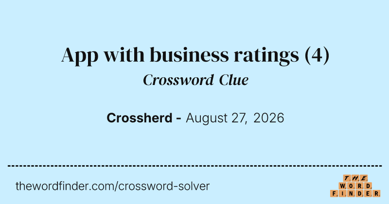 App with business ratings crossword clue image