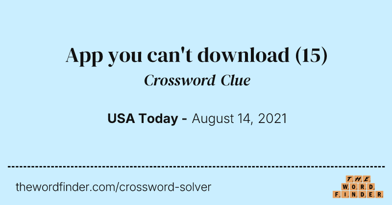 App you can't download crossword clue image