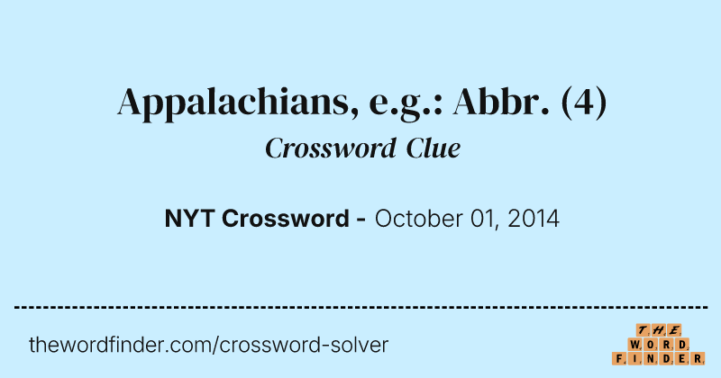 Appalachians, e.g.: Abbr. crossword clue image