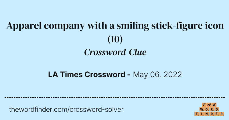 Apparel company with a smiling stick-figure icon crossword clue image