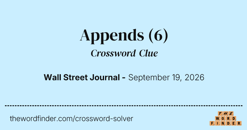 Appends crossword clue image
