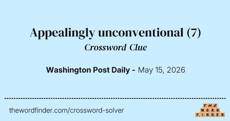 Appealingly unconventional crossword clue image