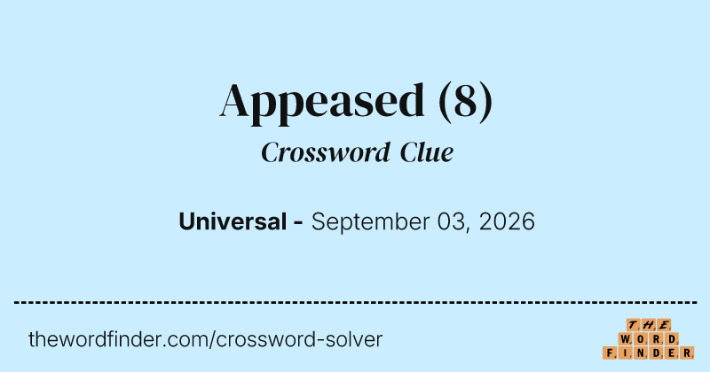 Appeased crossword clue image