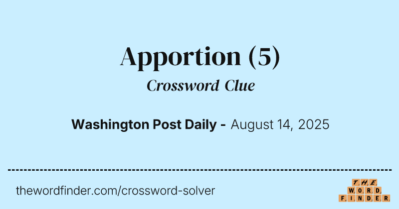 Apportion crossword clue image