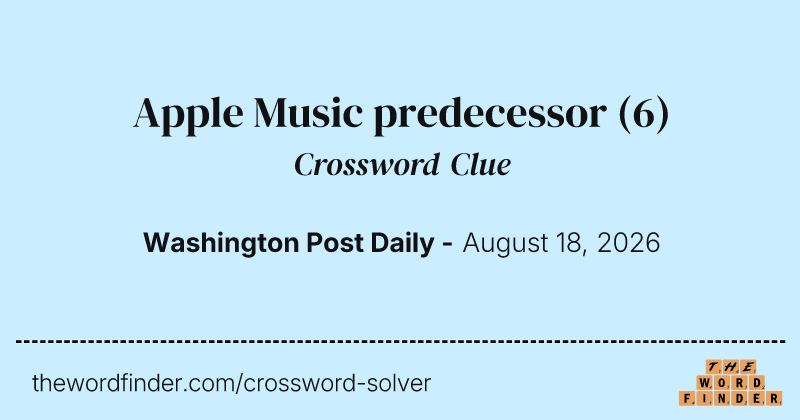 Apple Music predecessor crossword clue image