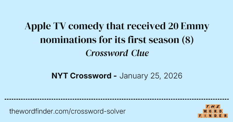 Apple TV comedy that received 20 Emmy nominations for its first season crossword clue image