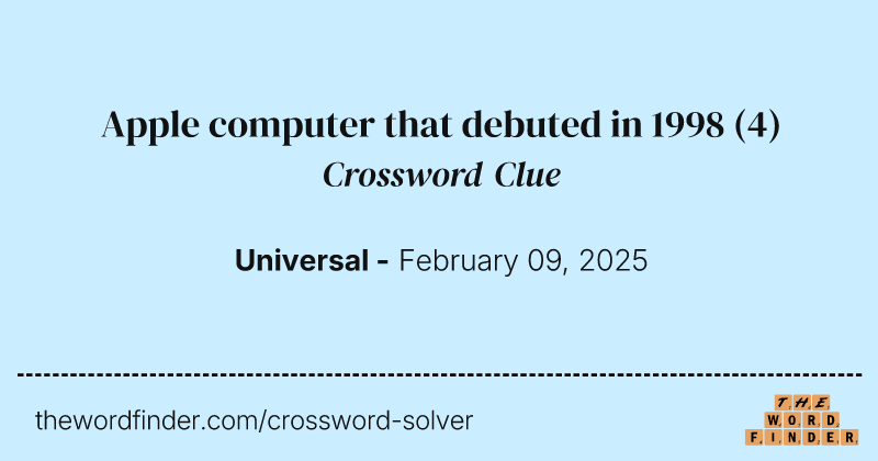 Apple computer that debuted in 1998 crossword clue image