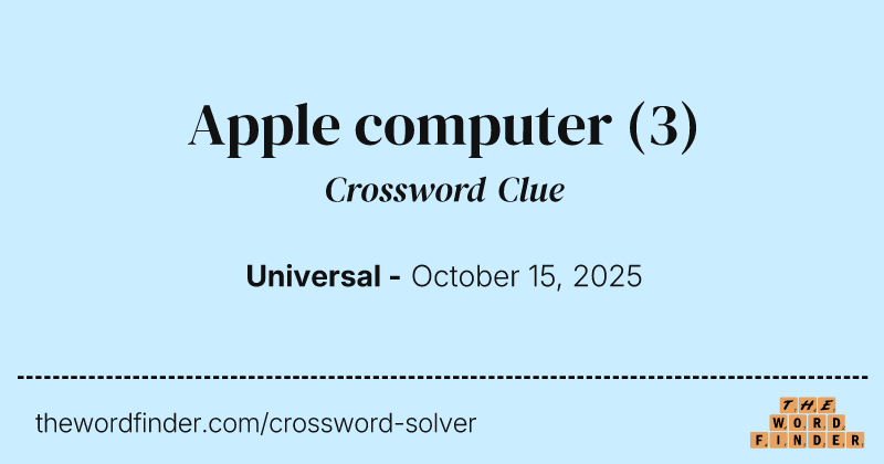 Apple computer crossword clue image