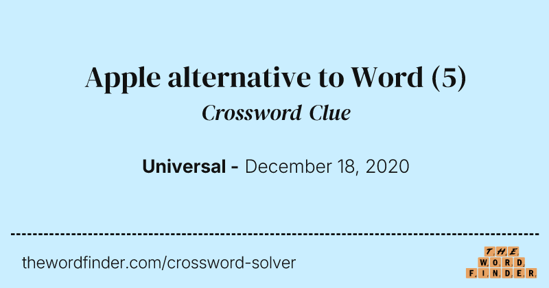 Apple alternative to Word crossword clue image