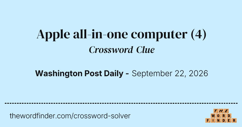 Apple all-in-one computer crossword clue image