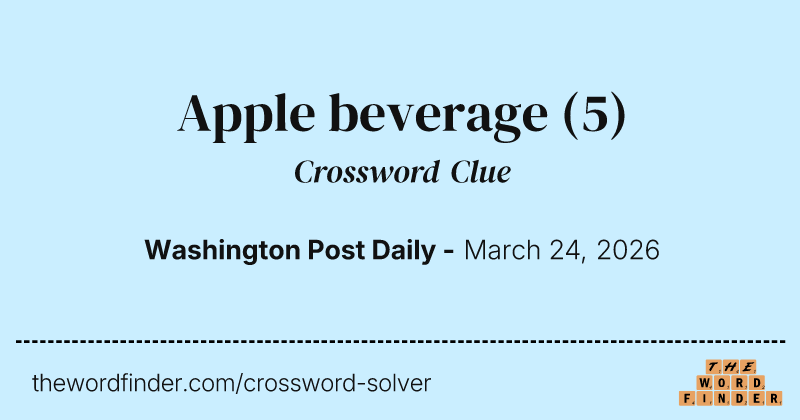 Apple beverage crossword clue image