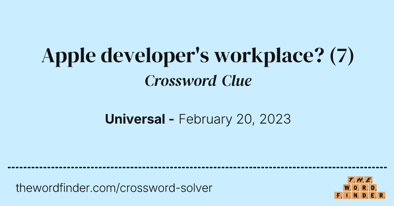 Apple developer's workplace? crossword clue image