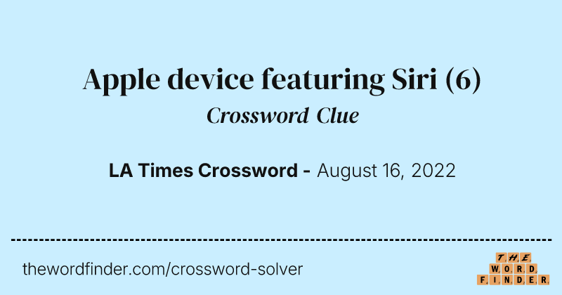 Apple device featuring Siri crossword clue image