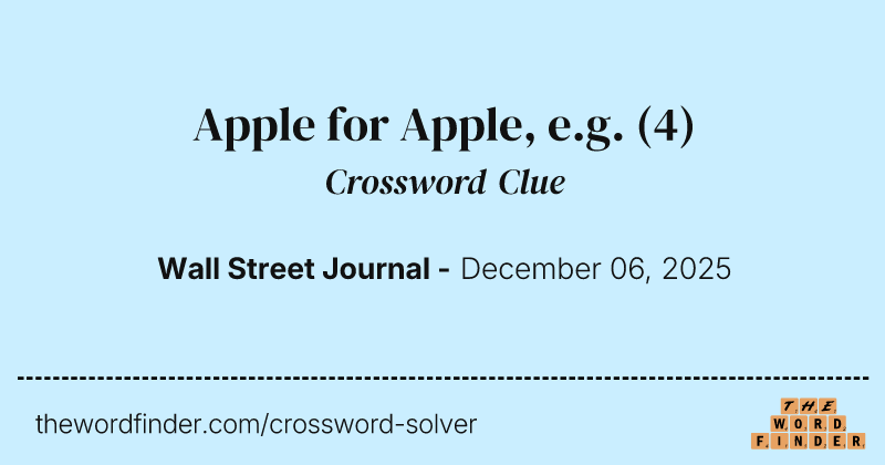 Apple for Apple, e.g. crossword clue image