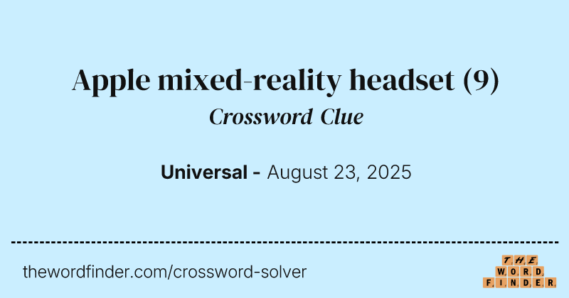 Apple mixed-reality headset crossword clue image
