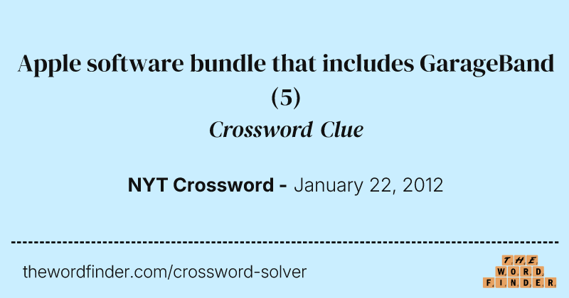 Apple software bundle that includes GarageBand crossword clue image