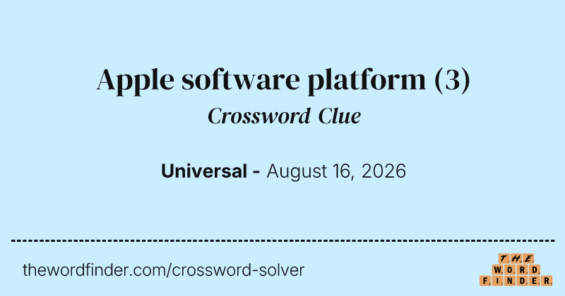 Apple software platform crossword clue image