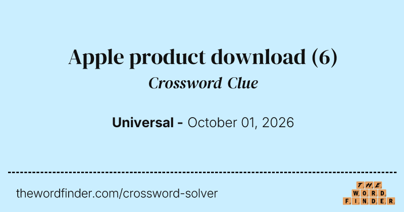 Apple product download crossword clue image