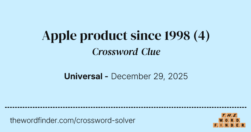Apple product since 1998 crossword clue image