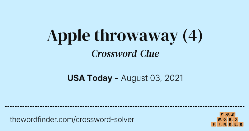 Apple throwaway crossword clue image