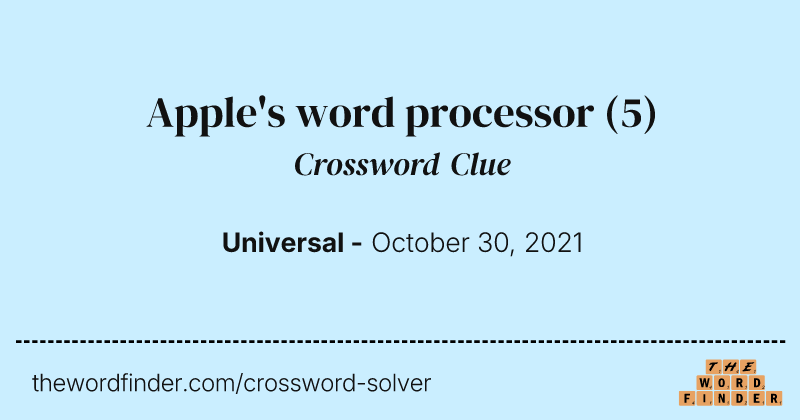 Apple's word processor crossword clue image