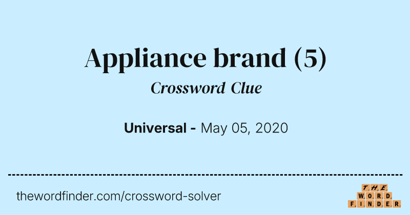 Appliance brand crossword clue image