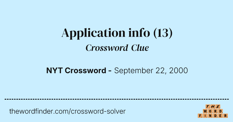 Application info crossword clue image