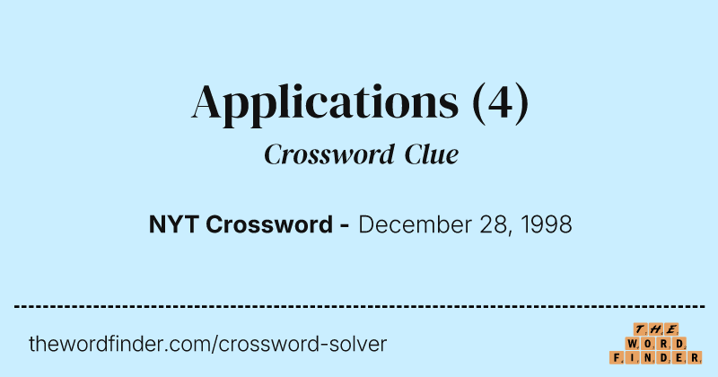 Applications crossword clue image