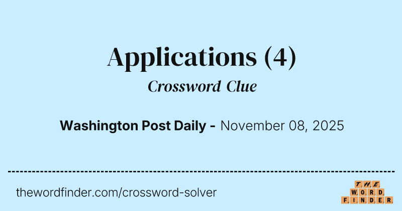 Applications crossword clue image