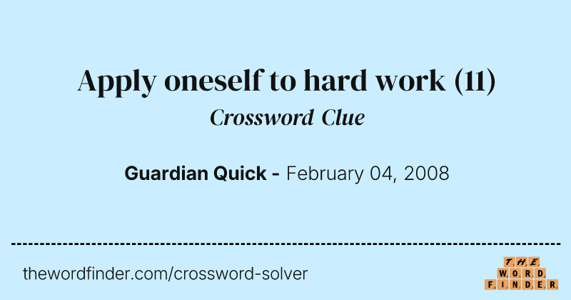 Apply oneself to hard work crossword clue image